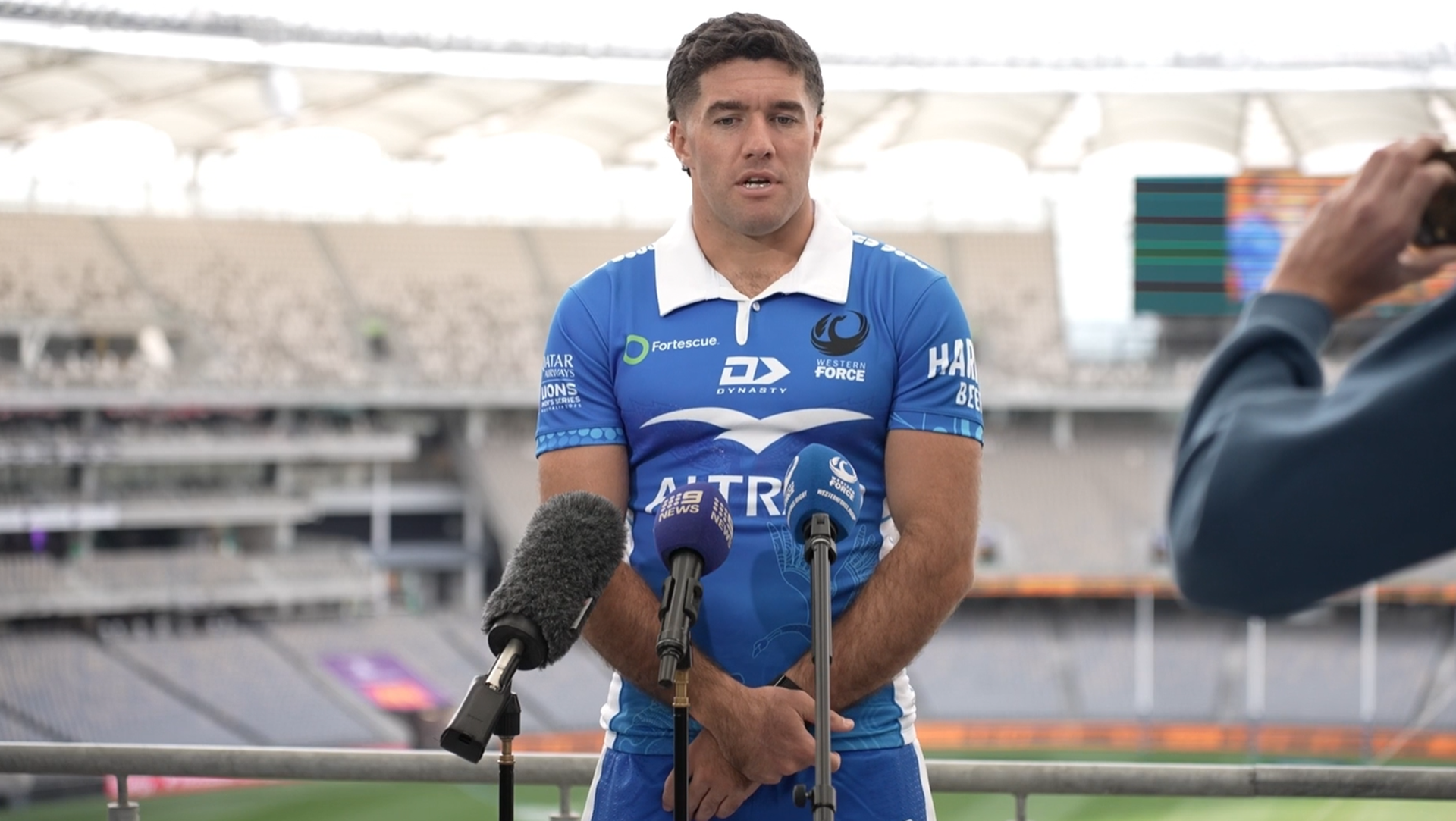 Ben Donaldson re-signing press conference at Optus Stadium