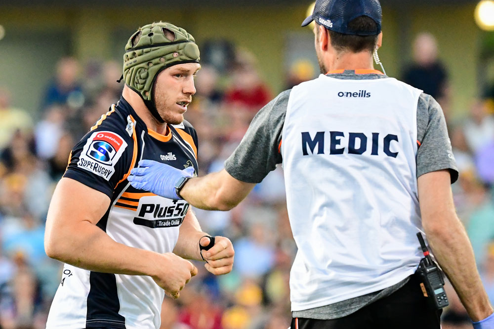 David Pocock lasted just five minutes. Photo: RUGBY.com.au/Stuart Walmsley