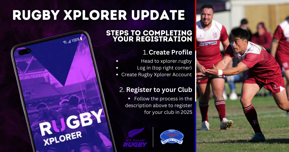 Rugby Xplorer - Create Profile + Register