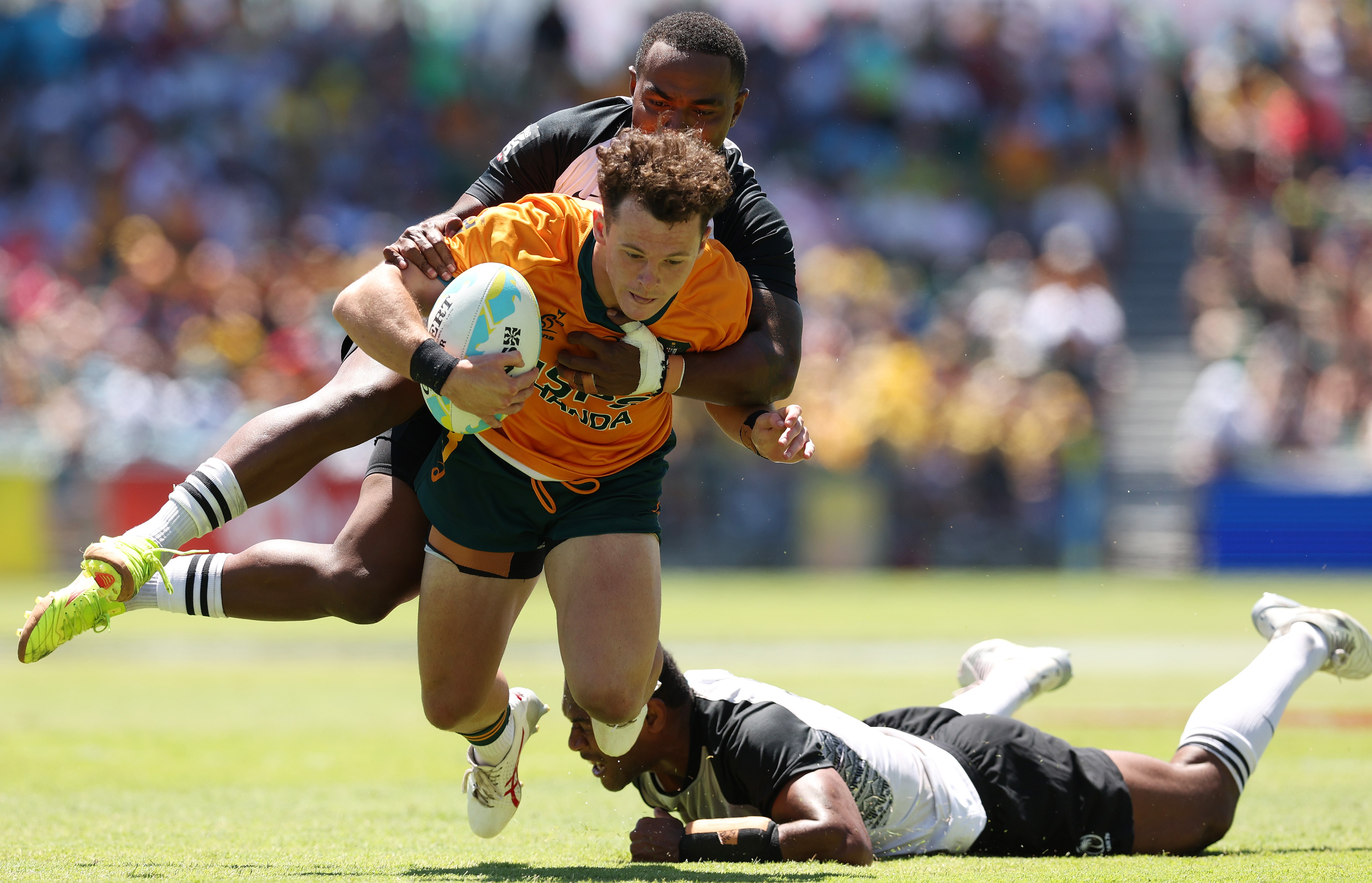 Aussie Rugby Speedos Palmer stars as Aussie men go unbeaten on Day 1 at Fiji's Coral Coast 7s
