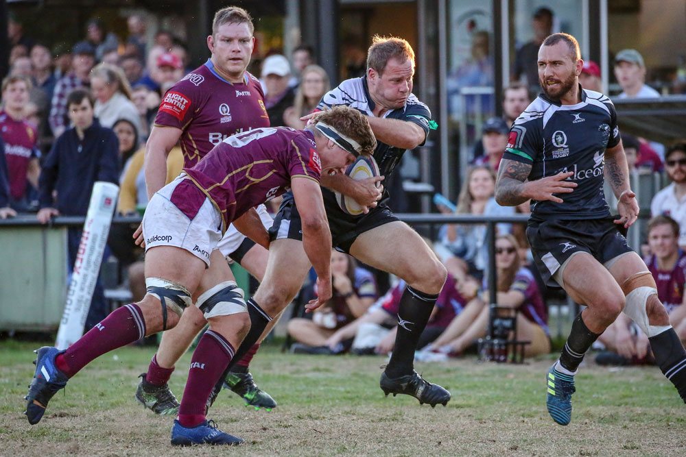 There were plenty of internationals featuring for UQ and Souths. Photo: QRU Media/Brendan Hertel
