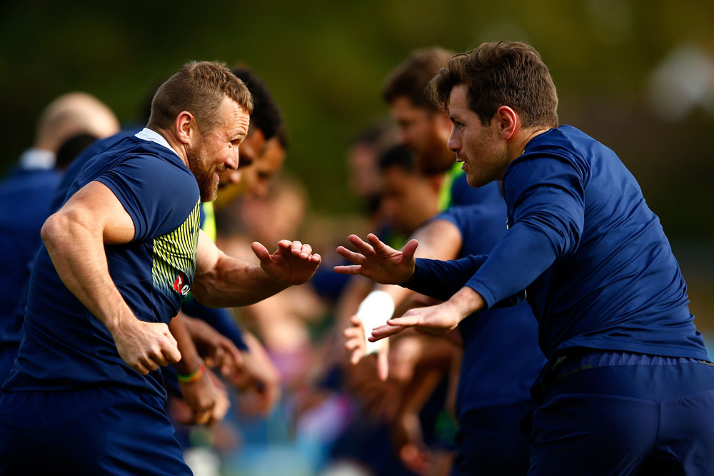 Bernard Foley and Matt Giteau made an experienced duo. Photo: Getty Images