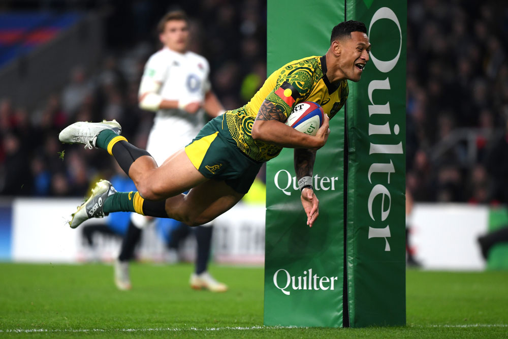 Israel Folau had two tries at Twickenham. Photo: Getty Images