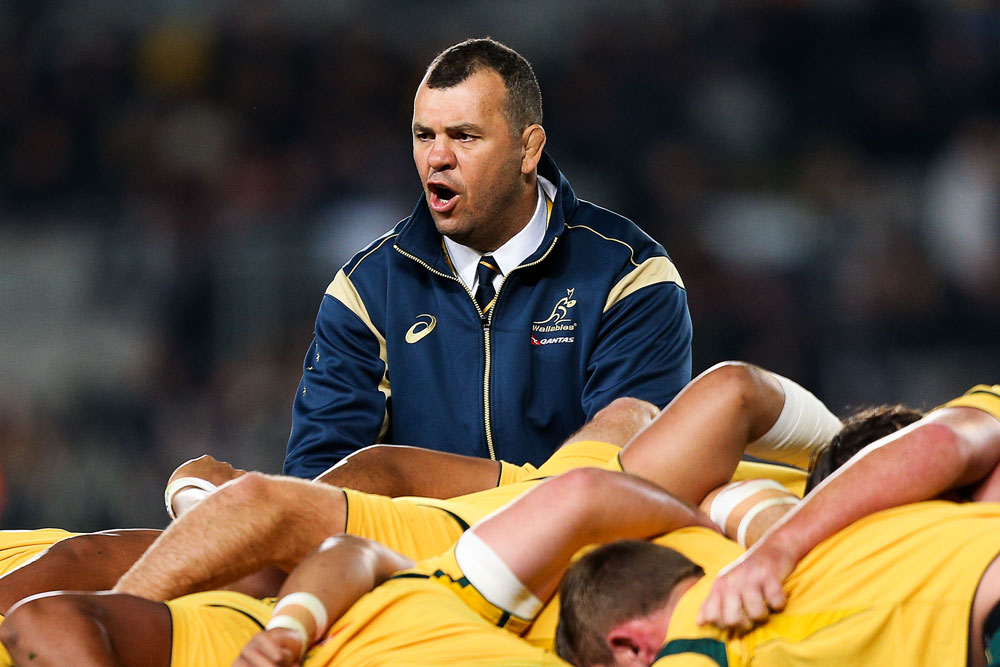 Michael Cheika ahead of the Eden Park Test in 2015. Photo; Getty Images