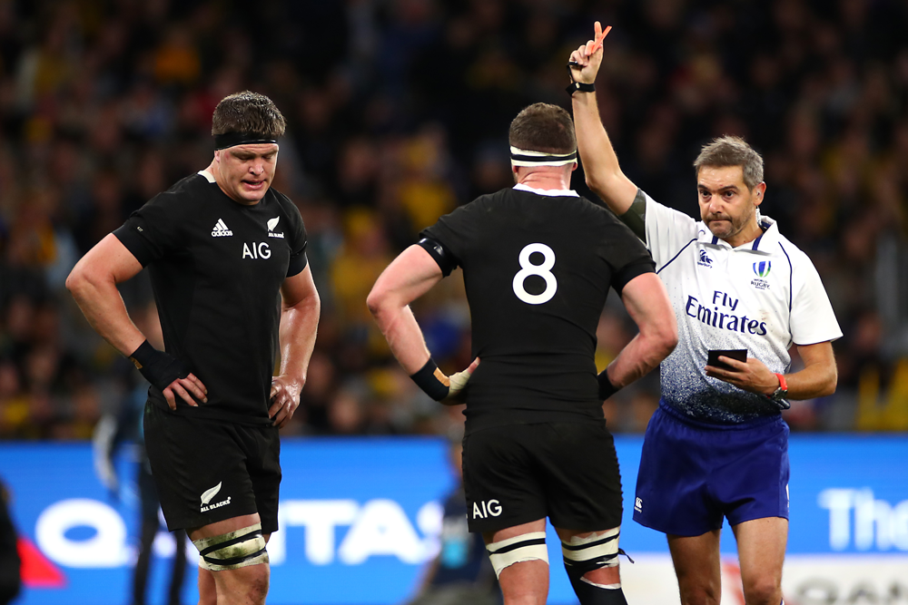 Scott Barrett was sent off in the first Bledisloe Test this year. Photo: Getty Images