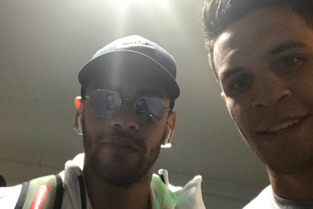 Matt Toomua bumped into Neymar this week. Photo: Instagram