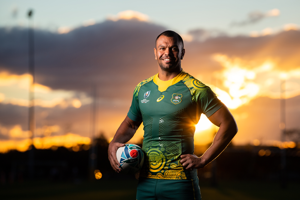 Kurtley Beale in the Wallabies' alternate Indigenous jersey. Photo: RUGBY.com.au/Stuart Walmsley