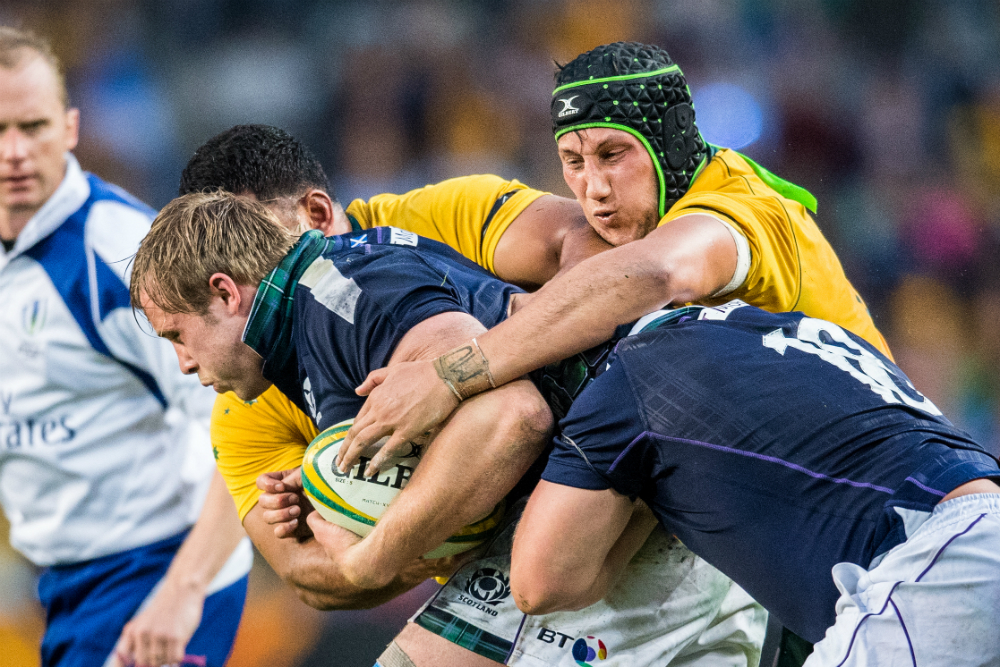 Coleman fronted up against the Scots. Photo: RUGBY.com.au/Stuart Walmsley