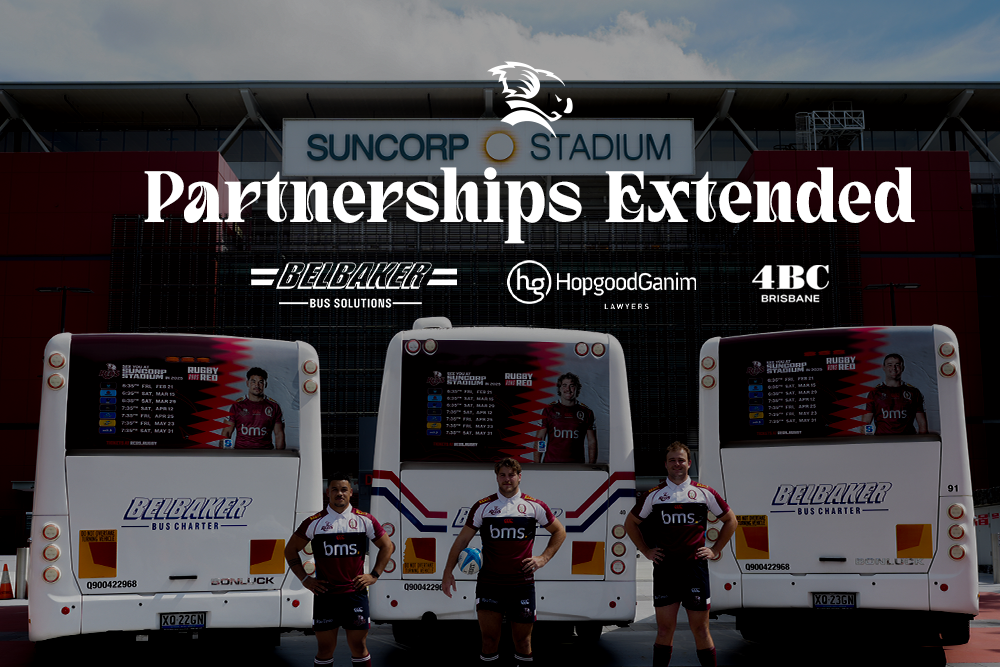 Three loyal long-term partners extend with Queensland Rugby Union