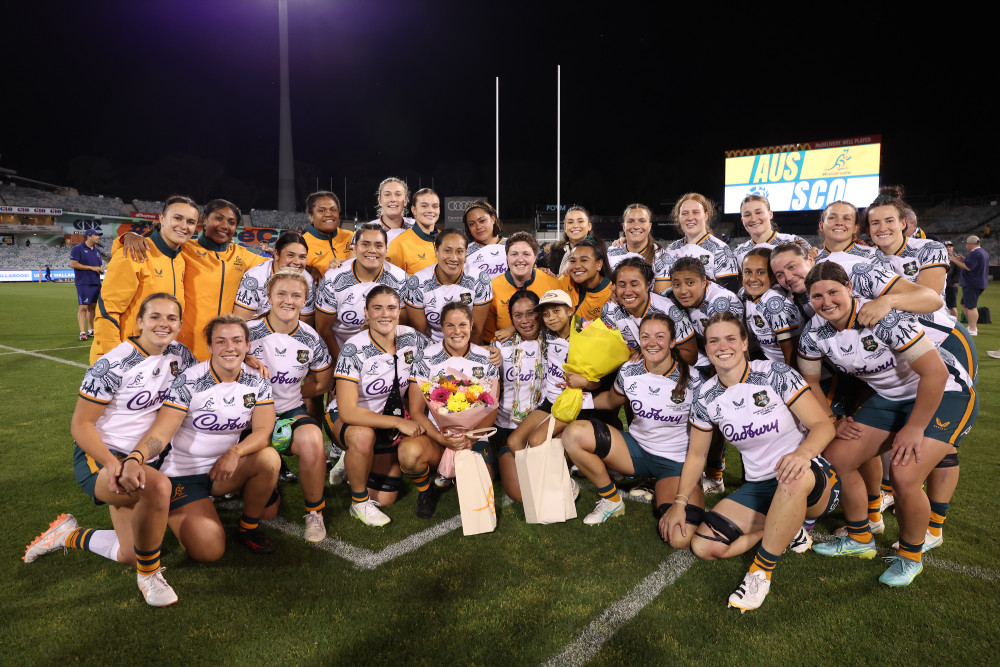 Wallaroos players on the field