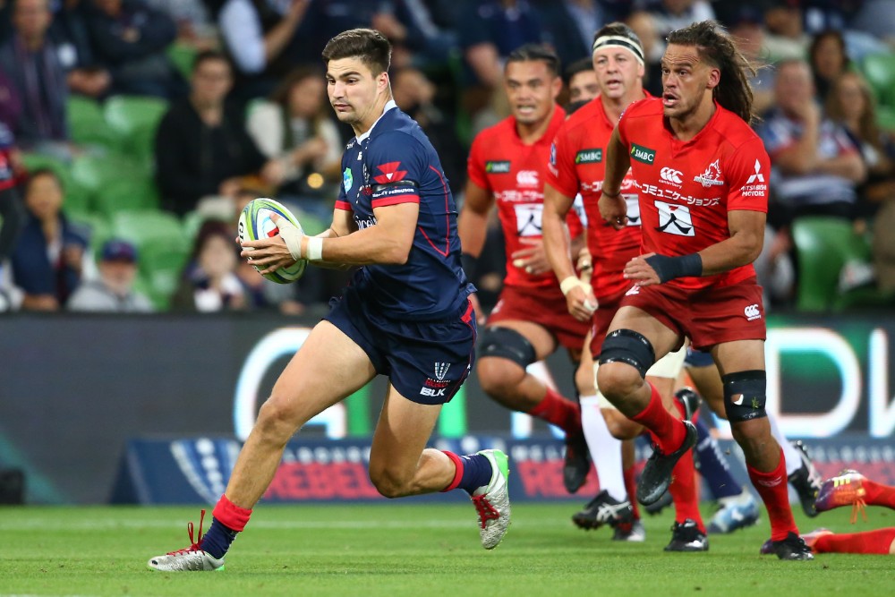 Jack Maddocks runs with the ball against the Sunwolves. Photo: Getty Images 