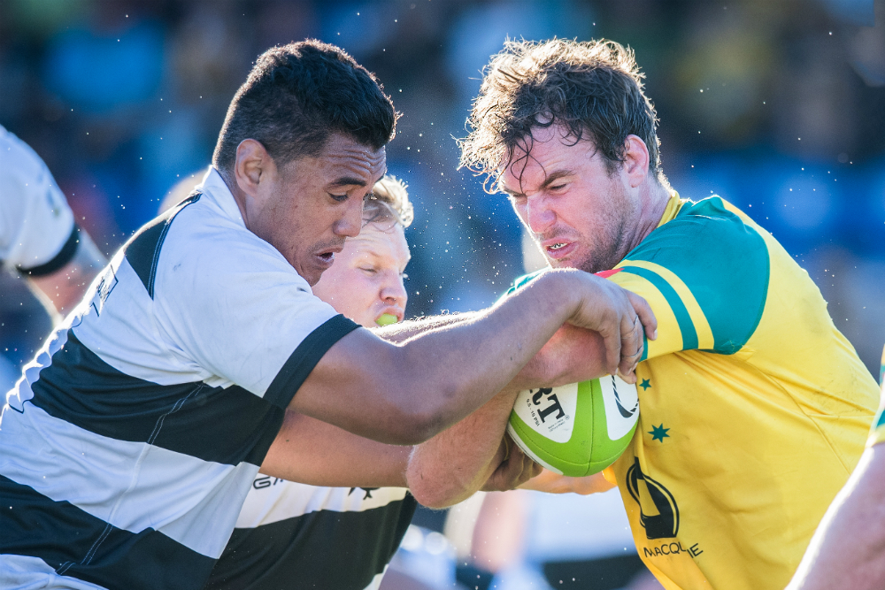 Sef Faagase and the Barbarians held on in Lismore. Photo: RUGBY.com.au/Stuart Walmsley