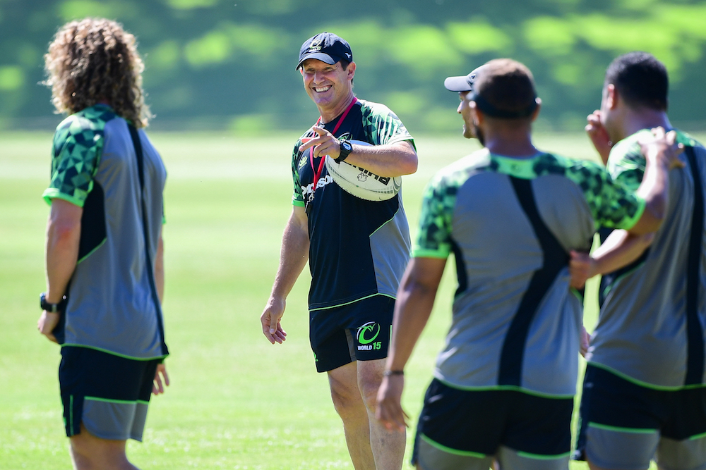 Nervous Badger back in boots for a Rapid Rugby ceremony