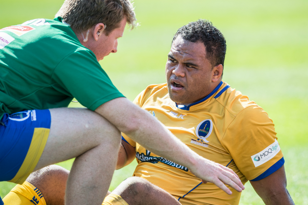 It's been a tough start to 2016 for new Brisbane City captain Sam Talakai. Photo:ARU Media/Stu Walmsley.