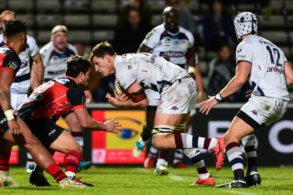 Luke Jones made a peculiar move to openside flanker for Bordeaux's clash with Oyonnax. Photo: AFP