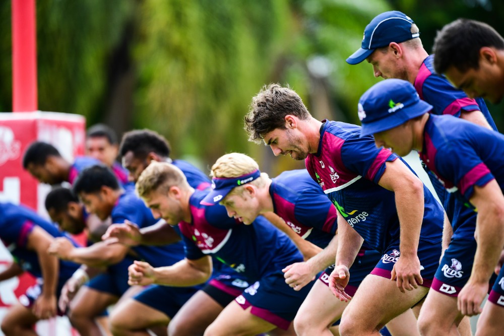 The Reds sweated through a hellish pre-season to be ready to play at their peak in Super Rugby.  Photo: RUGBY.com.au/Stuart Walmsley