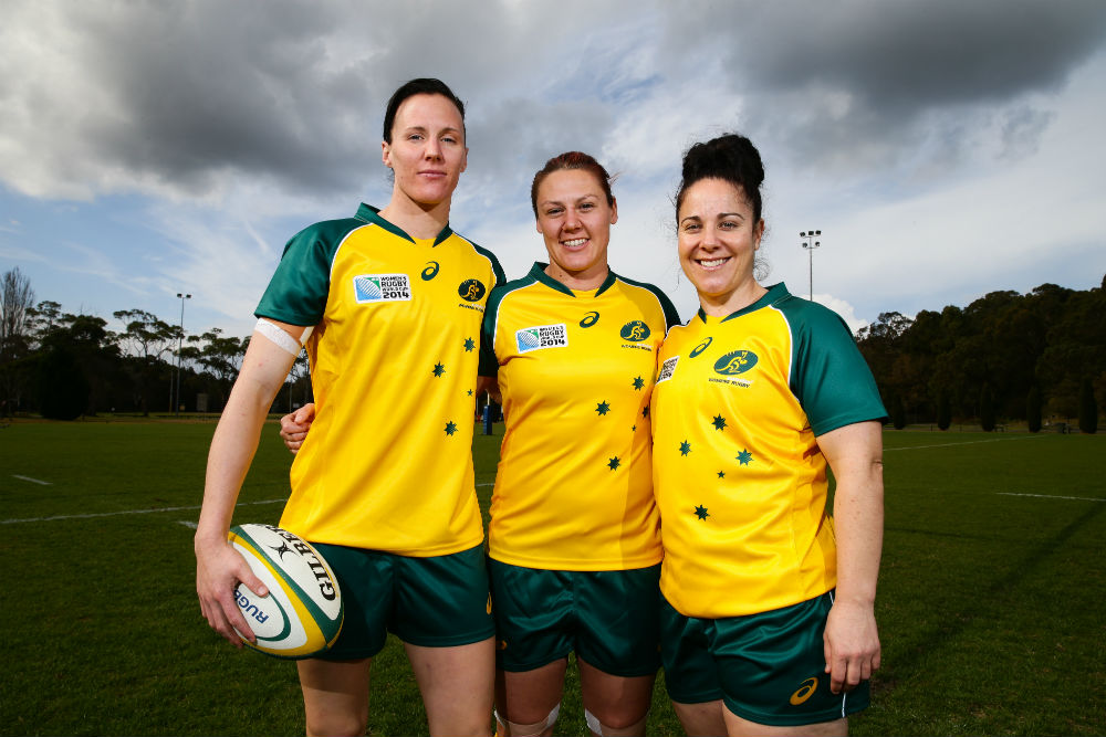 Louise Burrows (right) first represented the Wallaroos in 1998. Photo: ARU Media